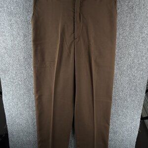 VTG USPS Pants Brown USA Scovill Polyester Rayon 32L Men Postmaster ACTL 31x34